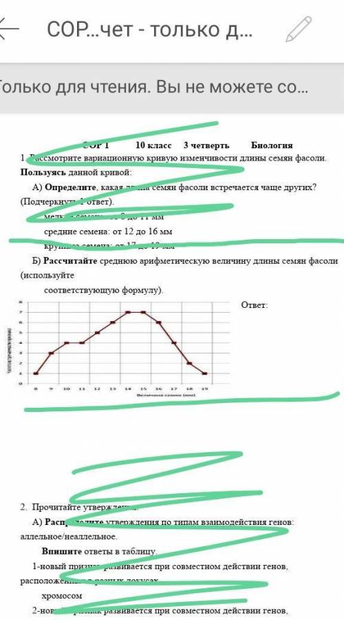 Рассчитайте среднюю арифметическую величину длины семян фасоли​