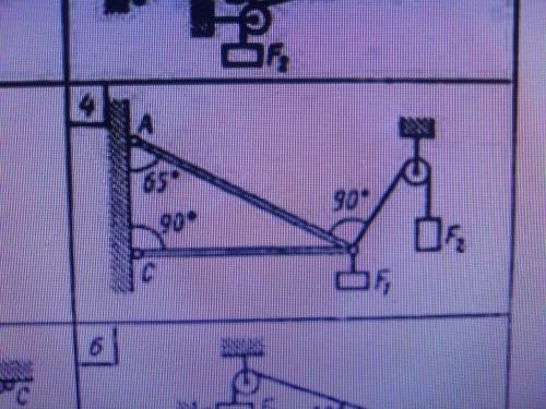 Определить реакции стержней, удерживающих грузы F1 и F2. Массой принебречь Номер 4.