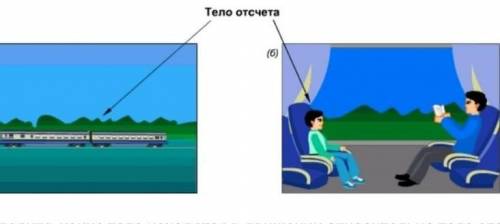 На рисунке а за тело отсчёта принято гора на рисунке б мальчик Определите какие тела находятся в дви