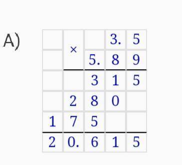 Вычислите в столбик а)3,5*5,89 б) 60,4/2,5