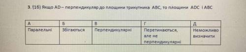 Якщо АD – перпендикуляр до площини трикутника АВС, то площини АDС і АВС )