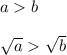 a b \\ \\ \sqrt{a} \sqrt{b}