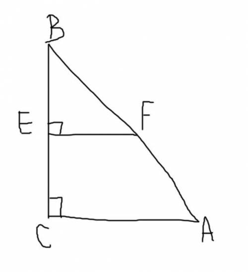 Дано: треугольник ABC, угол A = 90 градусов, EF || AC, AC = 28, EF=7, CE=14. Найти: BC.