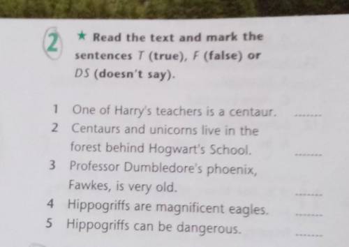 Read the text and mark the sentences T (true), F (false) orDS (doesn't say).1 One of Harry's teacher