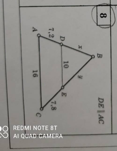 Решите задачу по геометрии, за восьмой класс на тему подобия треугольников ​
