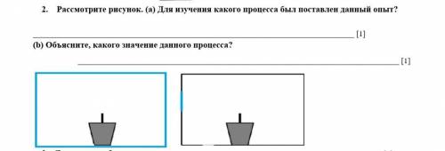 2. Рассмотрите рисунок. (а) Для изучения какого процесса был поставлен данный опыт? (b) Объясните,