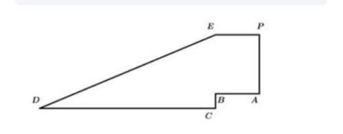 РЕШИТЕ Вычислите площадь многоугольника, указанного на рисунке, если AB=PE=3 AP=BE=4 BC=1 DC=12 BE=1