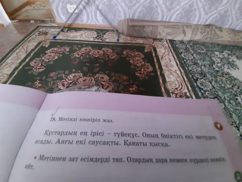 78.Мәтінді көшіріп жаз. Зат есімдерді тап. Олардың дара неменсе күрделі екенін айт.