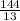 \frac{144}{13}