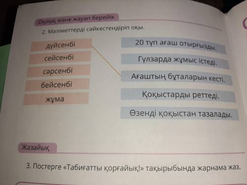 Мәліметтерді сәйкестендіріп оқы.