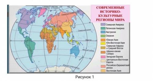 Изучив карту (рисунок 1) выполните задание. а) какими признаками (2 признака) объединяют страны реги