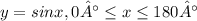 y=sinx,0°\leq x\leq 180°