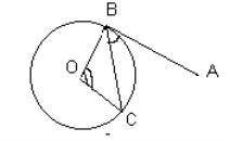 Пряма АВ – є дотичною до кола, радіус якого ОВ. Маємо ВОС=120°. Визначити АВС.ПОДРОБНО