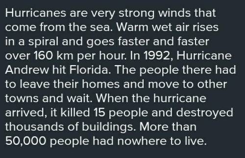 Дпм много Insert suitable words:hit, hurricane, leave, destroyed, winds, hourHurricanes are very str