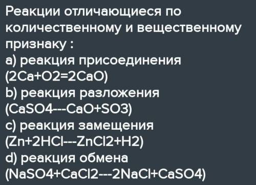 Напишите об одном из видов химических реакций с примерами ​