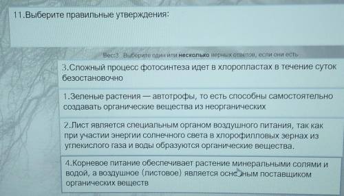 11.Выберите правильные утверждения: Вес:3 Выберите один или несколько верных ответов, если они есть3