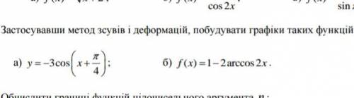 Застосувавши метод зсувів і деформацій, побудувати графіки таких функцій: