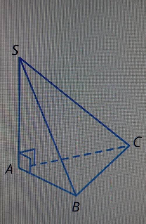 В основании пирамиды SABC лежит правильный треугольник АВС со стороной 2, а боковое ребро SA перпенд