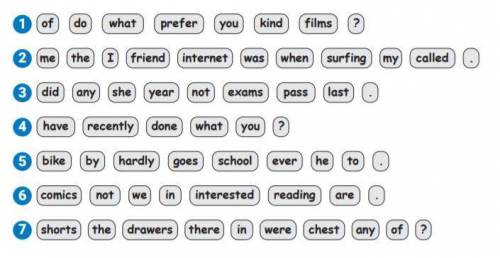 Use all the words to make sentences