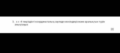 Нарисуйте на координатном луче неравенство x≤-4 и определите тип интервала