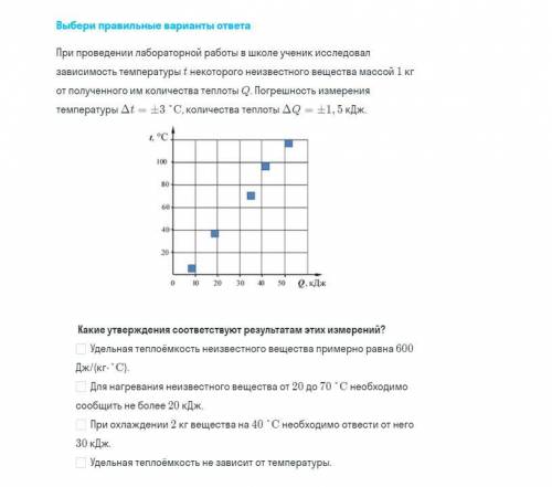 при проведении лабораторной работы в школе ученик исследовал зависимость температуры неизвестного ве