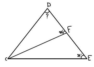 Дано:∆CDE;CF–биссектриса;угол E= 34°угол CFD= 70°Найти: угол D​