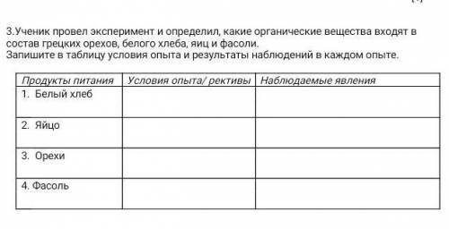 3.Ученик провел эксперимент и определил, какие органические вещества входят в состав грецких орехов,