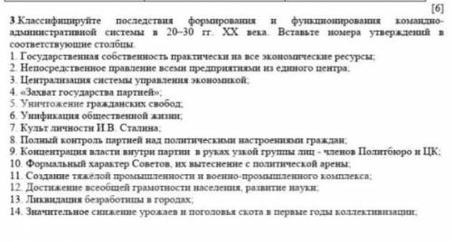 Классифицуруйте последствия формирование и функцирование команднл-администвативной системы в 20-30 Х