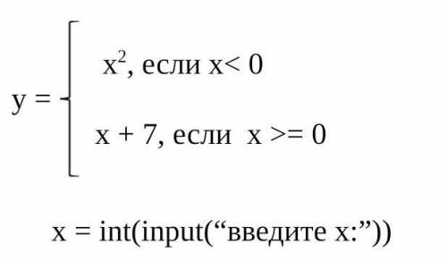 Запишите программный код вычисления значения функции​