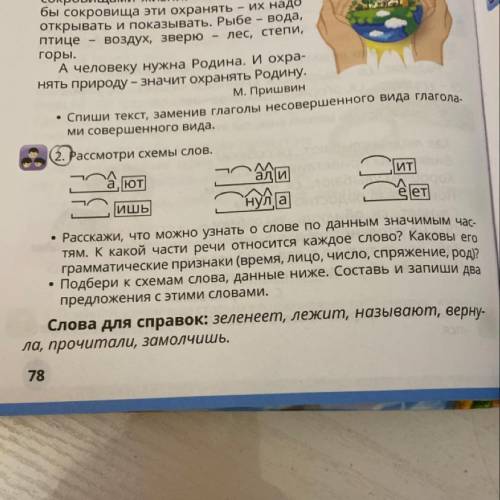 2. Рассмотри схемы слов. ИТ ают ади еет Ишы ) нула elet • Расскажи, что можно узнать о слове по данн