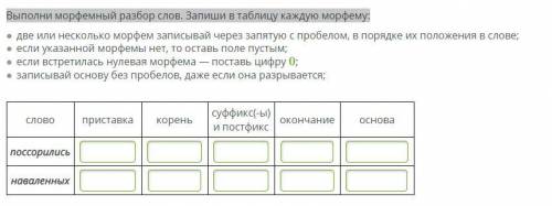 Дам 23б Выполни морфемный разбор слов. Запиши в таблицу каждую морфему: