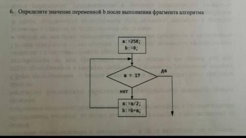 Определите значения переменной b после выполнения фрагмента алгоритма . Очень нужно ​