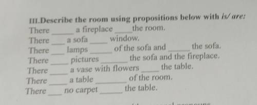 Задание 3вставить is или are в нужной форме, + предлоги​