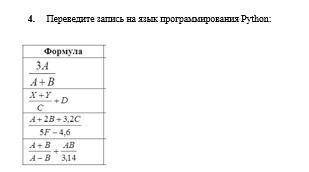 Переведите запись на язык программирования Python! !​