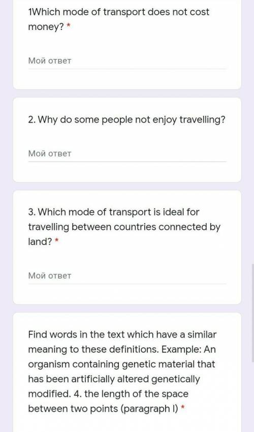 Which mode of transport does not cost money? ​