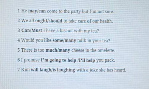 1 He may/can come to the party but I'm not sure. 2 We all ought/should to take care of our health.3