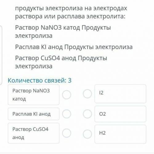 Продукты электролиза на электродах раствора или расплава электролита:Раствор NaNO3 катод Продуктыэле