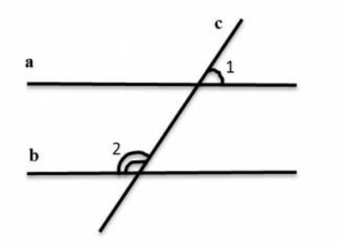 По данным рисунка найдите ∠ 2, если a || b и ∠ 1 = 64 градуса.