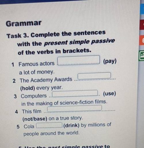 Conplete the sentences with the present simple passive of the verbs in brackets ​