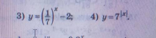 Знайдіть область значень функції1)y=(1/7)^x-2 2) y= 7^|x|​