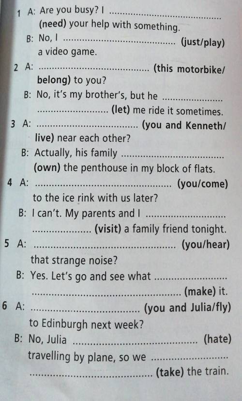 Put the verbs in brackets into the present simple or the present continuous.​