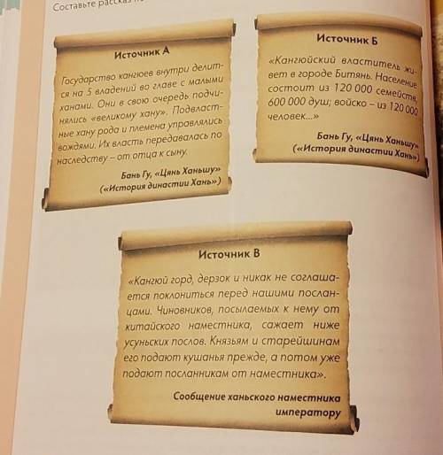 Составьте рассказ по источникам А,Б,В сохраняя последовательность событий.​