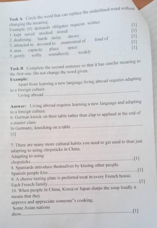 Task A Circle the word that can replace the underlined word without changing the meaning Example (0)