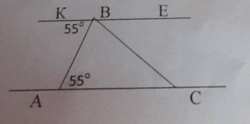 На рисунке дано угол CBE мен0ьше угла ABE на 59° Найдите углы треугольника ABC​