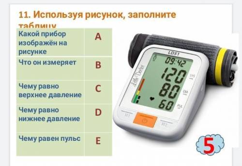 Используя рисунок заполните таблицу A-B-C-D-E-6 класс