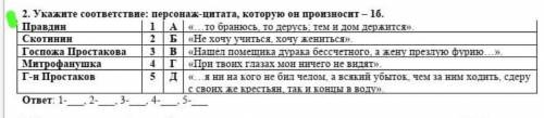 Укажите соответствие:персонаж-цитата, которую он произносит нужно ​