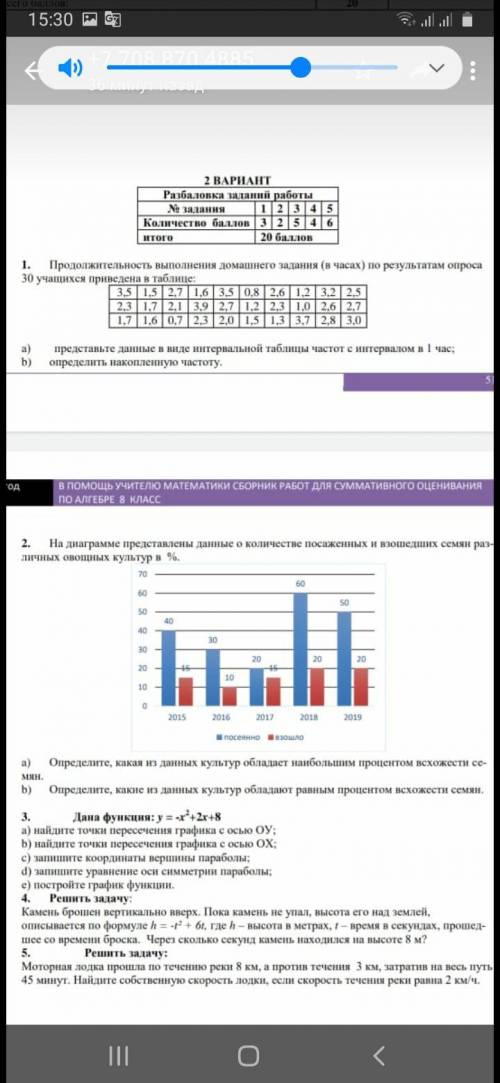 У меня СОЧ по алгебре. за все ответы