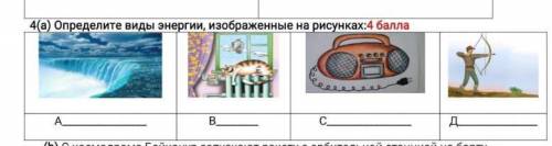 Определите виды энергии, изображённые на рисунке​