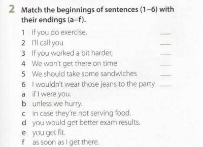 Match the beginning of sentences!