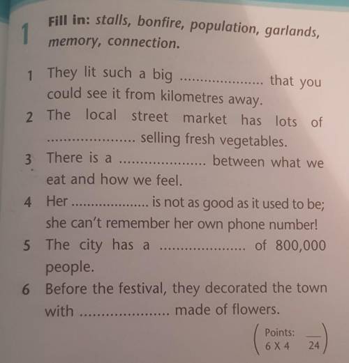 1 in: stalls, bonfire, population, garlands, memory, connection. that you1 They lit such a bigcould